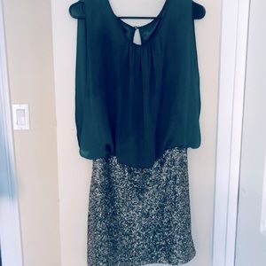 MM Couture by Miss Me green and sequin dress size small lnc